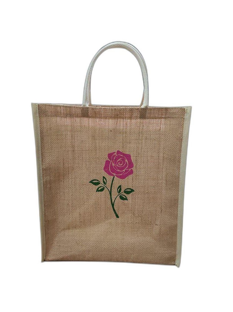 Brown Rexine Jute Christmas Gift Bag, Size: 16 X 14 X 4 Inch