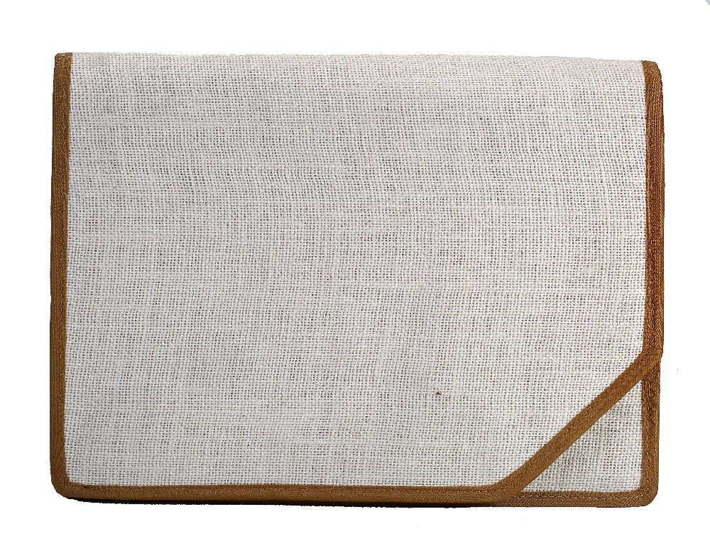 Gray Plain Office Jute Bag