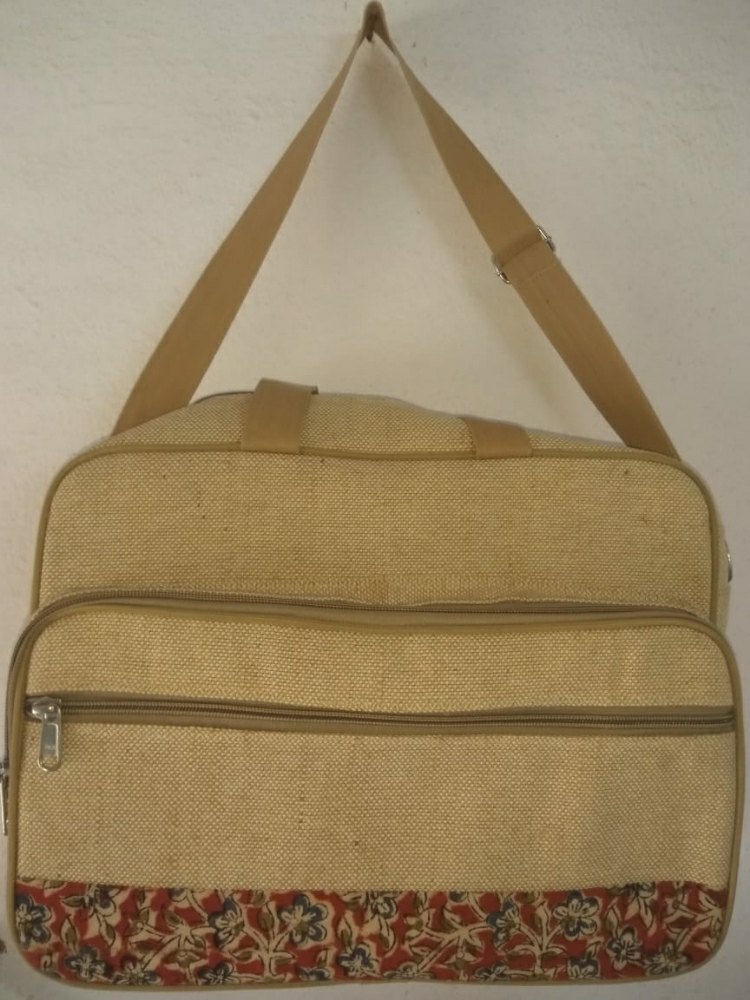 Brown Sloid Jute Office Bag