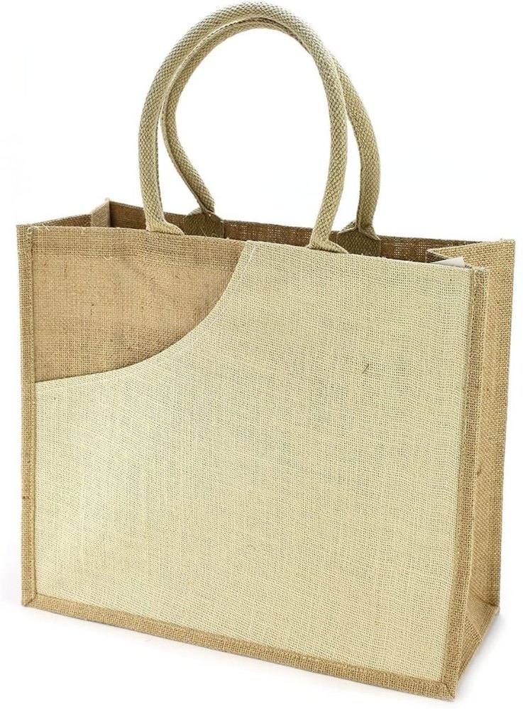 Plain & Printed Brown Office Jute Lunch Bag, Size: Custom Size Options