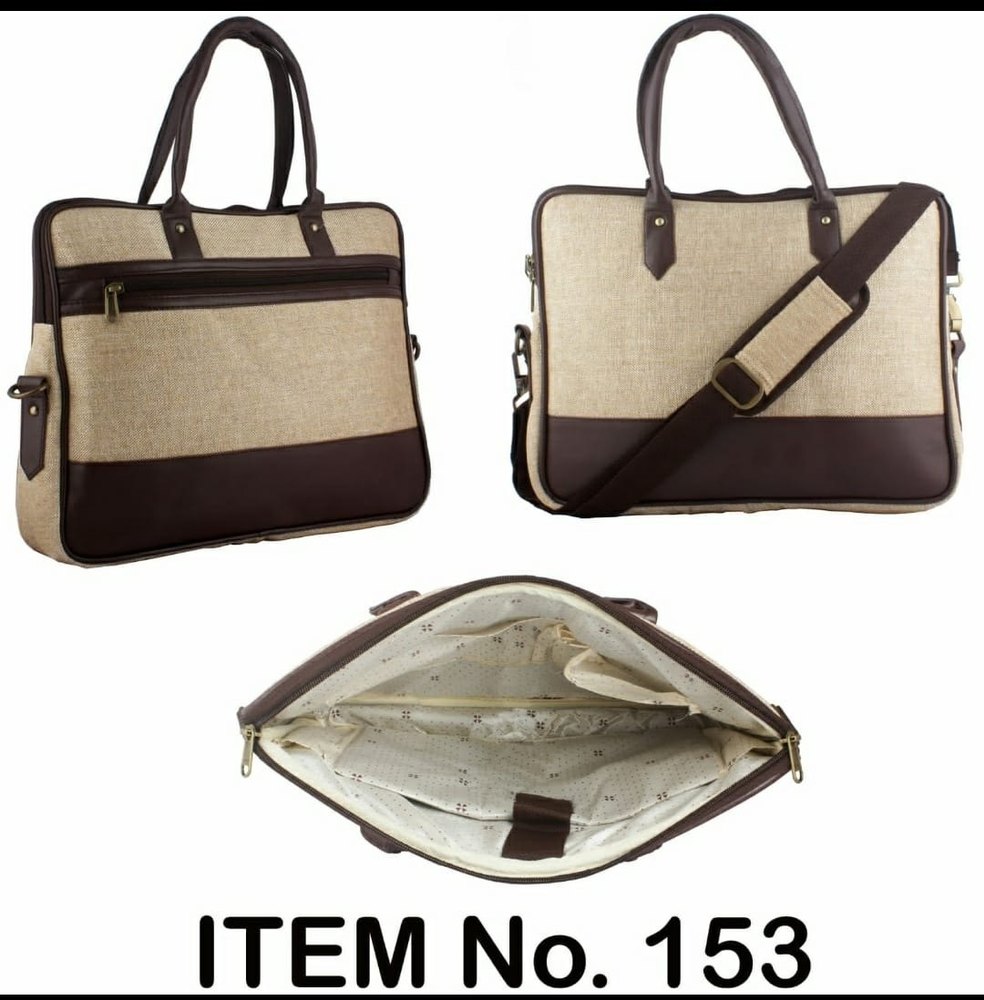Casual Men Jute Laptop Office Bag, Or Customized Design Color Available