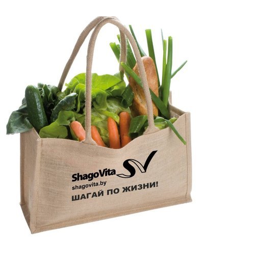 Printed D Cut Grocery Jute Shopping Bag, Capacity: 10 Kgs, Size: 22 H X 30 W X 15 Cm Gusset