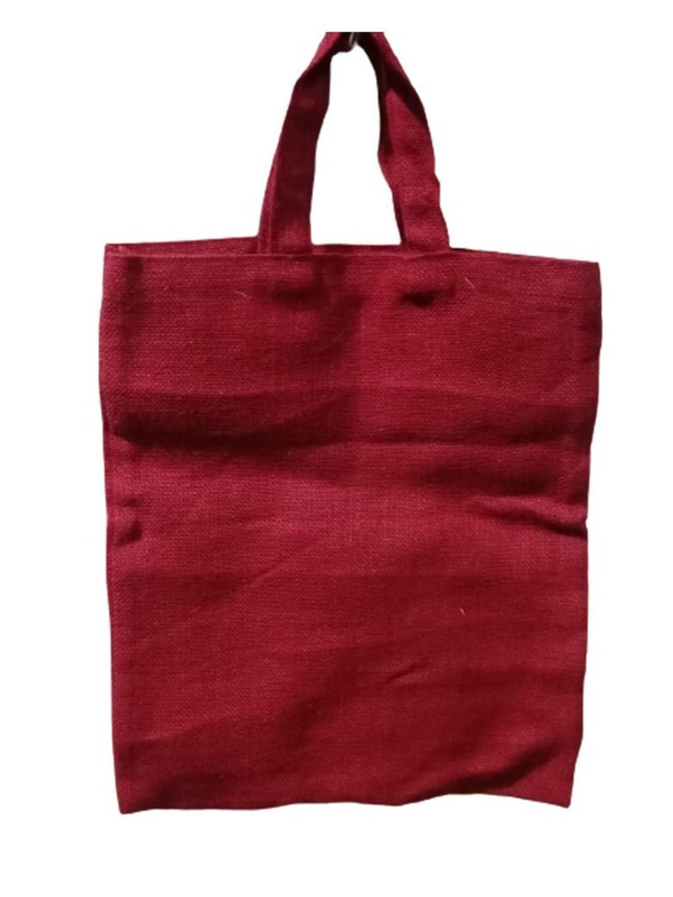 Zipper Red Plain Jute Grocery Bag, Size: 12*10, Capacity: 5kg