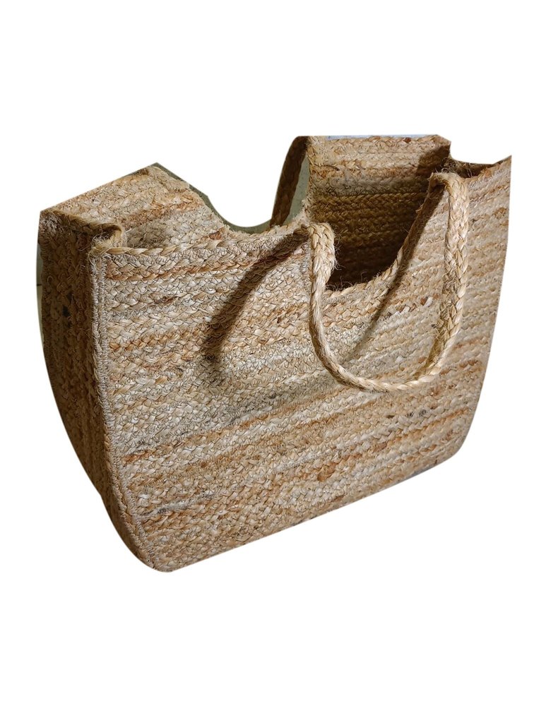 Brown Plain Rectangular Jute Grocery Shopping Bag, Size: 18.5x7x14inch