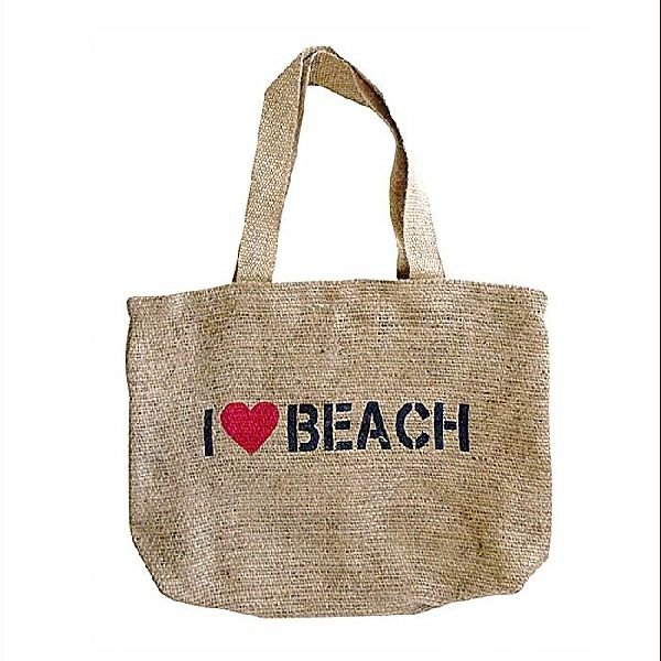 Printed Jute Beach Bag, Size: 10*12*4