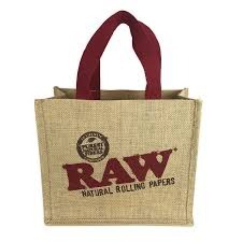 Red and Brown Printed Jute Beach Bags
