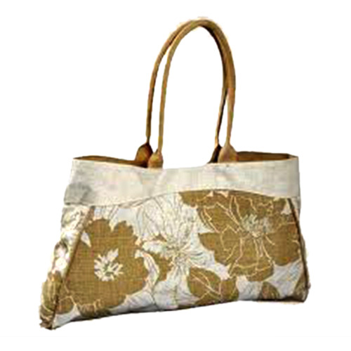 Tectonics Printed Jute Beach Bag