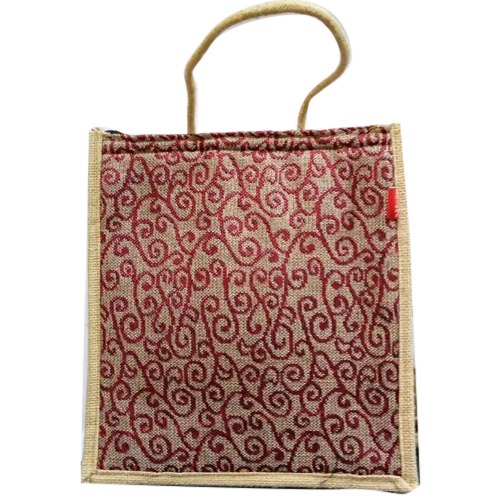 Jute Embroidery Bag, Size/Dimension: 12x14x5 Inch