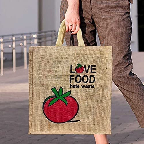 Golden Printed Stitched Jute Bags, Size: 12x5x14.5