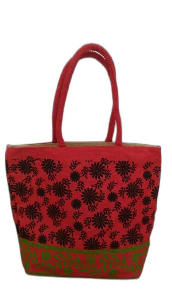 Short Cotton Padded Zipper Dimna Jute Shoulder Bags, Capacity: 5 Kg