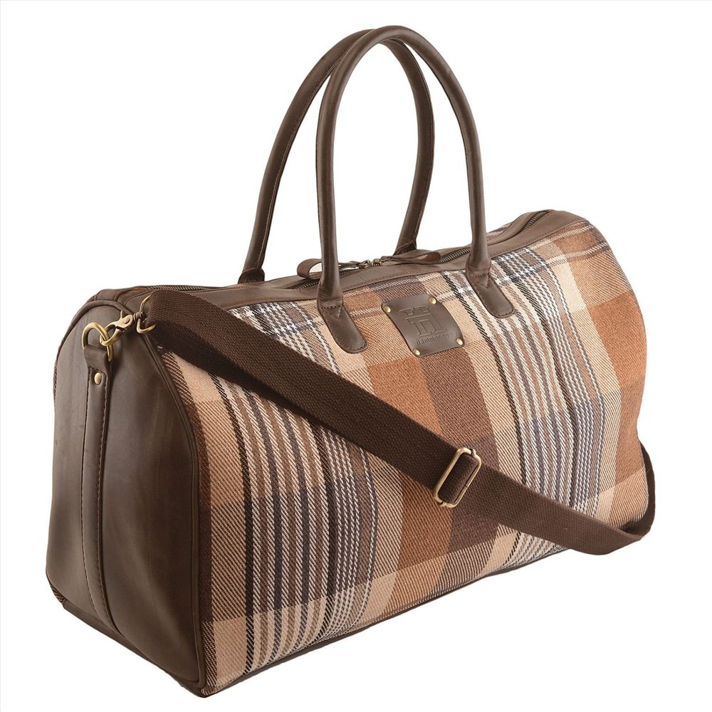 Jute and Leather Duffle Bag