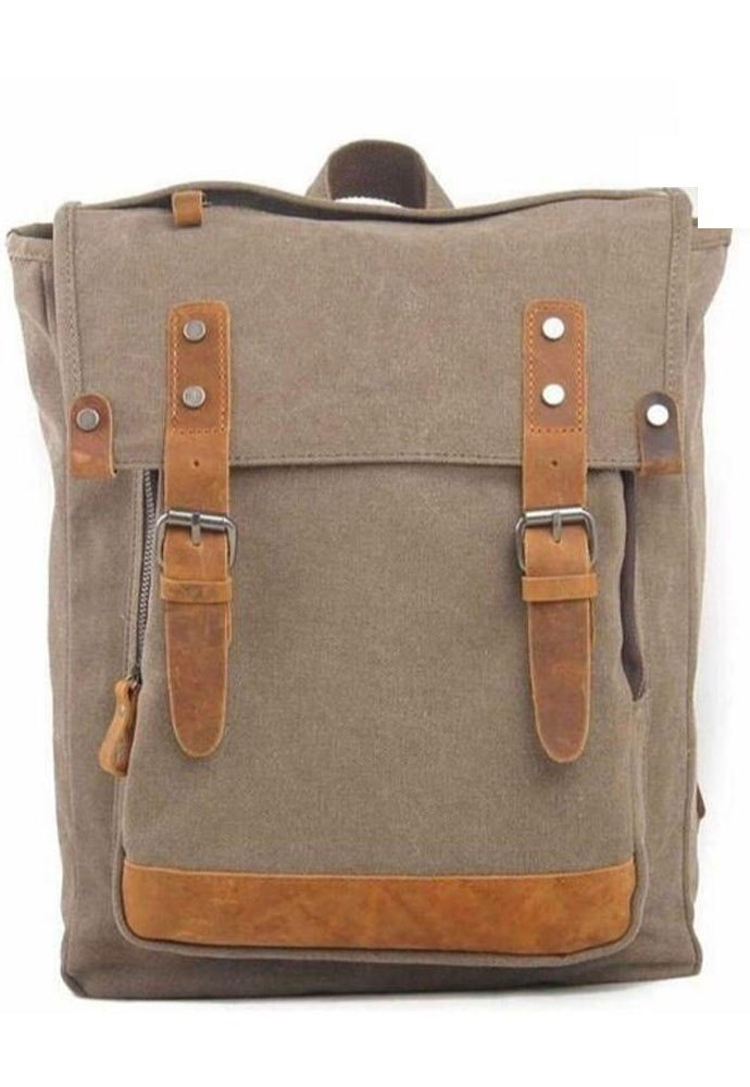 Brown Canvas Backpack, Number Of Compartments: 4, Bag Capacity: 2-3KG
