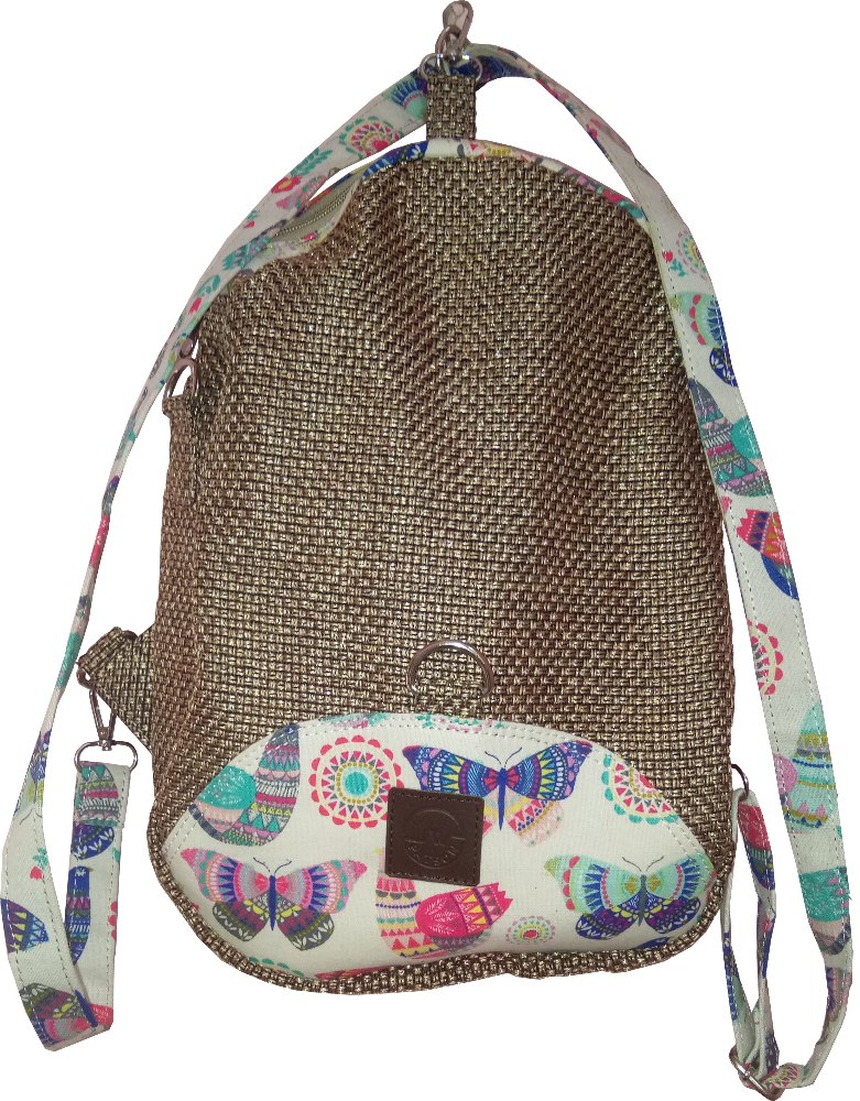 PATSON Brown Artificial Jute Backpack, Number Of Compartments: One