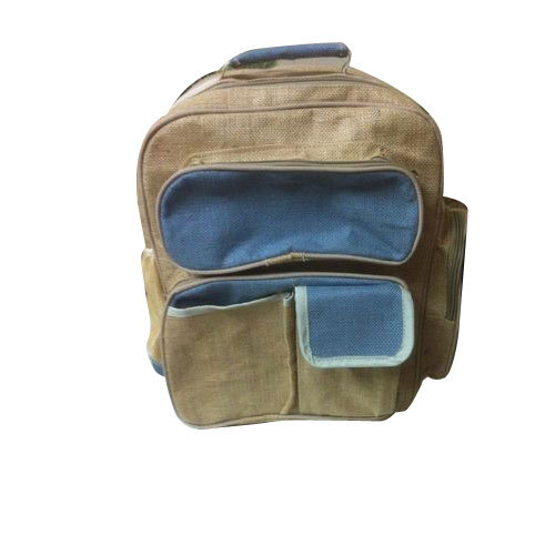 Plain Jute School Backpack