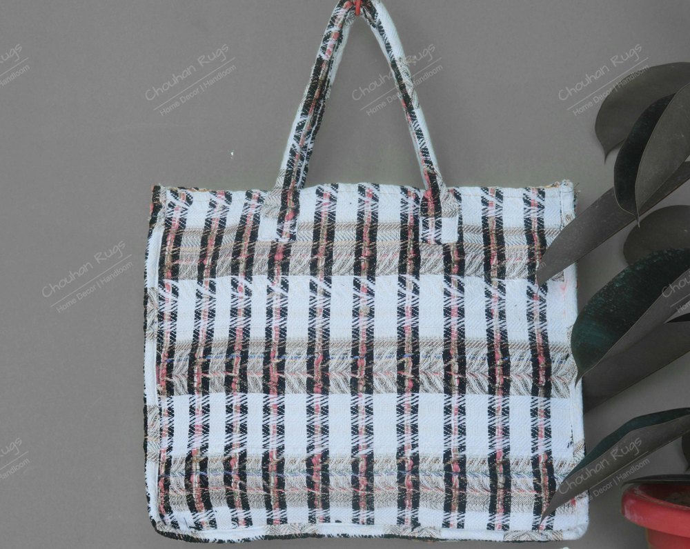 Multicolor Handwoven Cotton Bag, Beautiful Handmade Bag Custom Size Handwoven Square Carry Bag