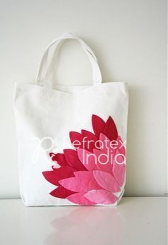 Refratexindia White, Pink Cotton Shopping Bag, Number Of Straps: 2, 10kg