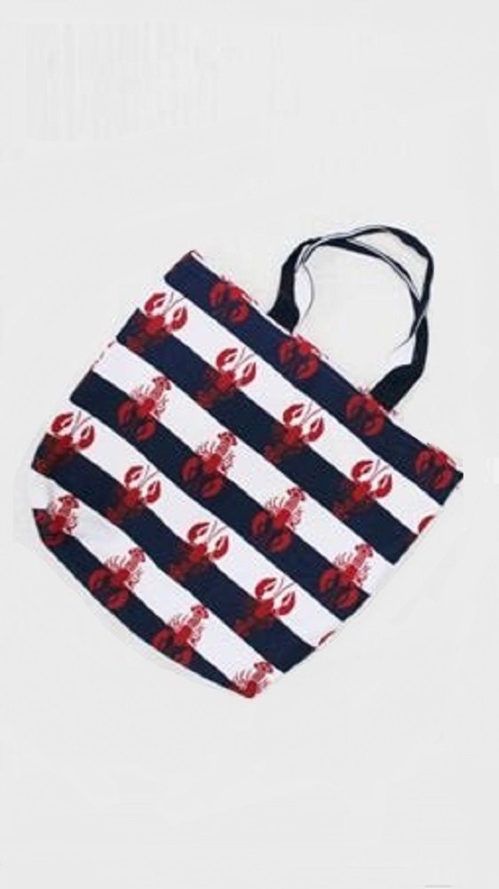 Loop Handle White, Red And Navy Blue Printed Cotton Shopping Bag, Capacity: 4 Kg, Size/Dimension: 11 X 13 Inch (wxl)