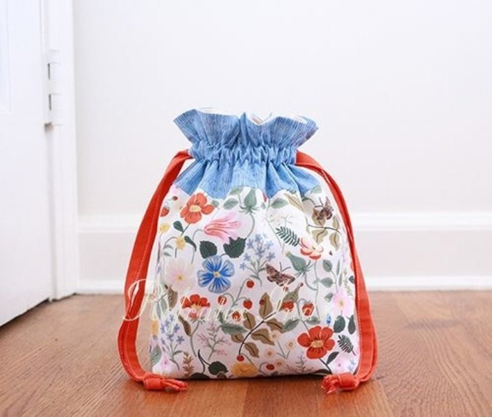 Multicolor Loop Drawstring Cotton Bag, Capacity: Limited