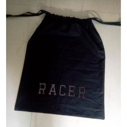 Trident Black Cotton Drawstring Dust Bag With Foil Printed Logo, Capacity: 1 Kg