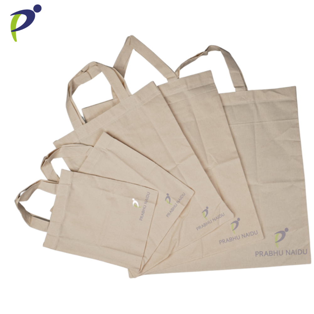Off White Pure Cotton Cloth Carry Bag- SUN, For Shopping