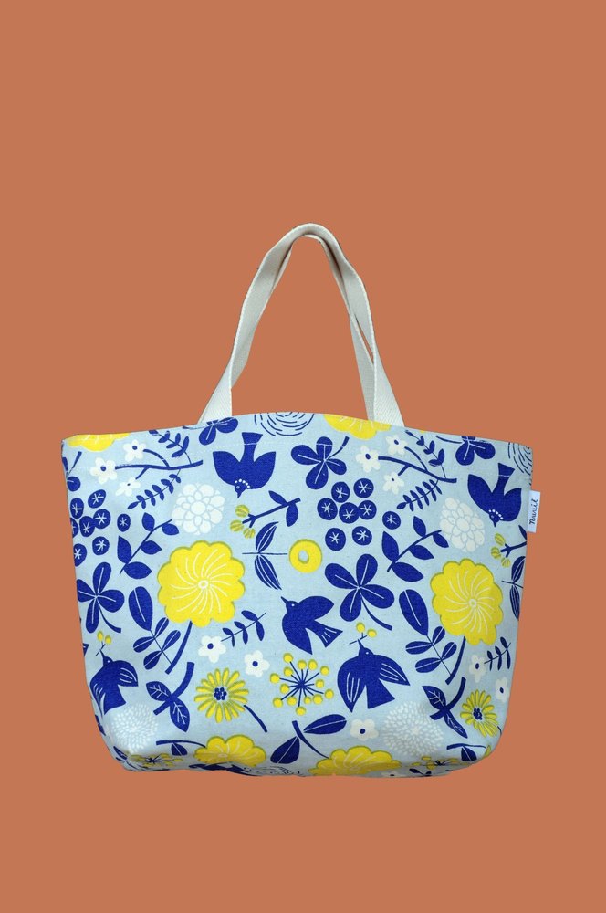 Handled Multicolor Printed Cotton Shopping Bag, 5-10 Kg
