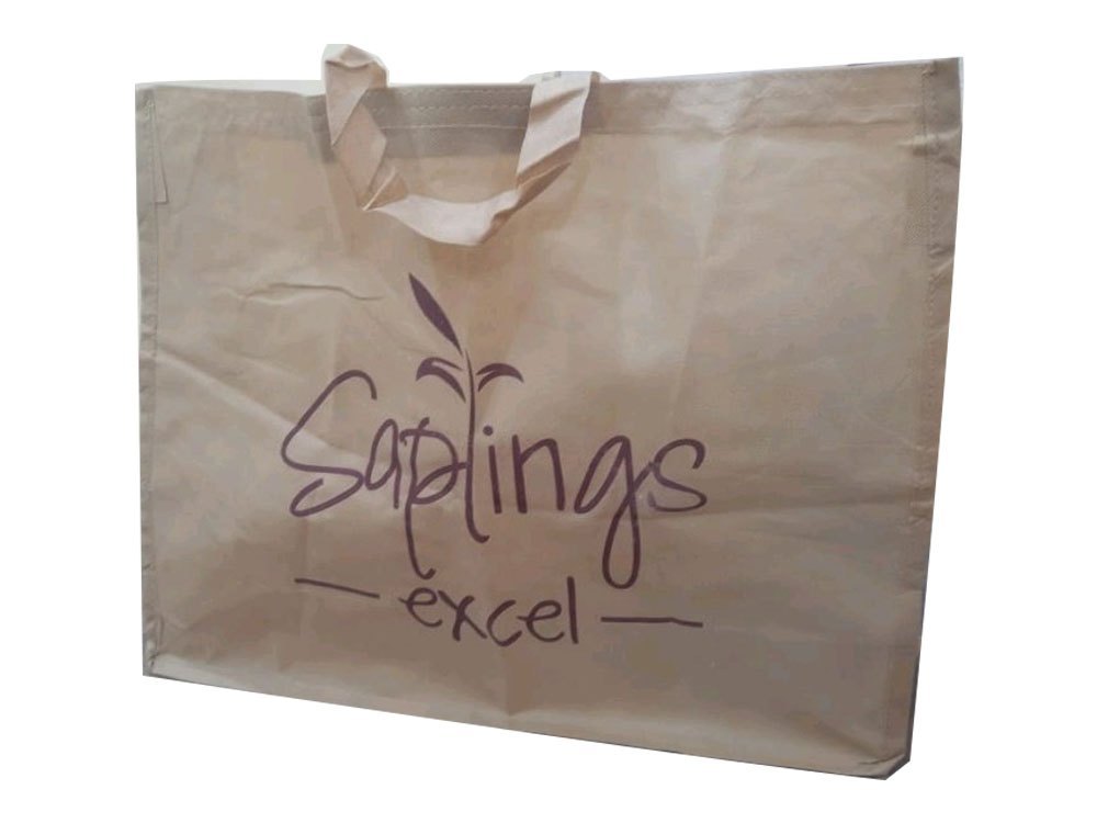 Folding Brown 15 Kg Cotton Loop Handle Bag, Size/Dimension: 15x19x7 Inch