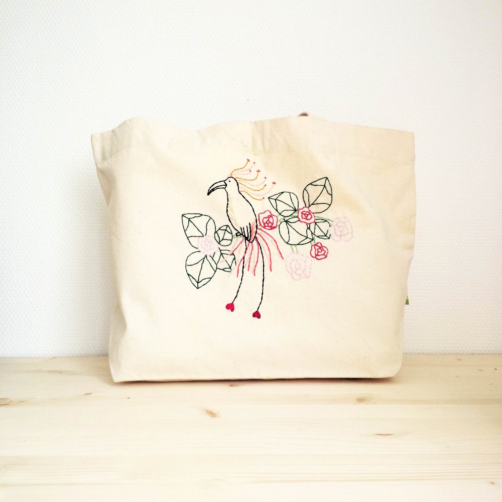 JOMCO Handled Cotton Embroidered Bags