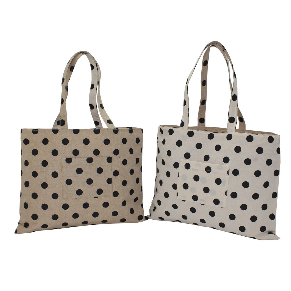 White, Black Printed Reversible Jute Cotton Tote Bag, Size/Dimension: 36 X 48 cm (h X W)