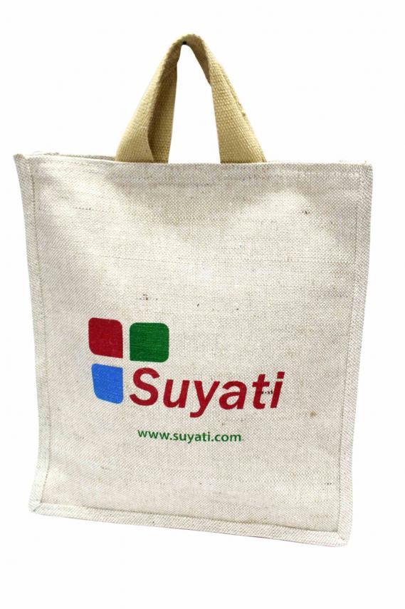 White Printed Cotton Jute
