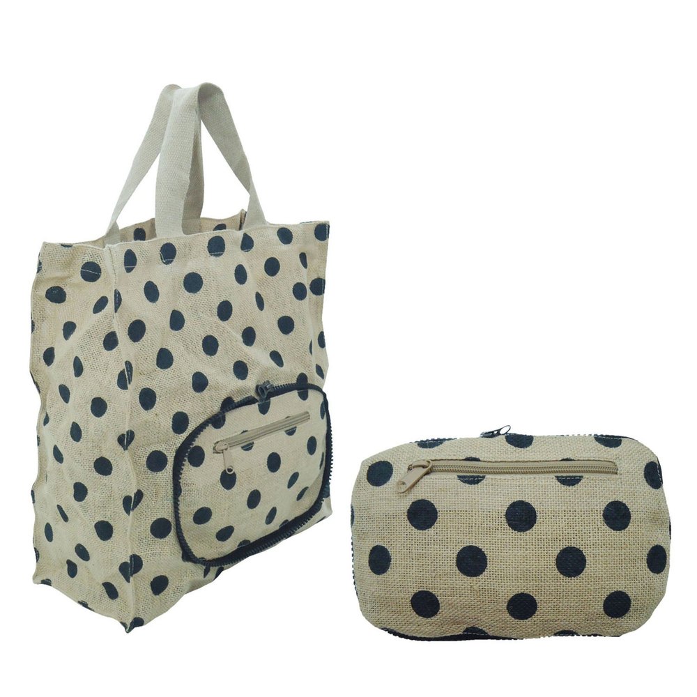 Printed Natural Jute Shopping Bag, Size: 40 H X 35 W X 15 Cm Gusset