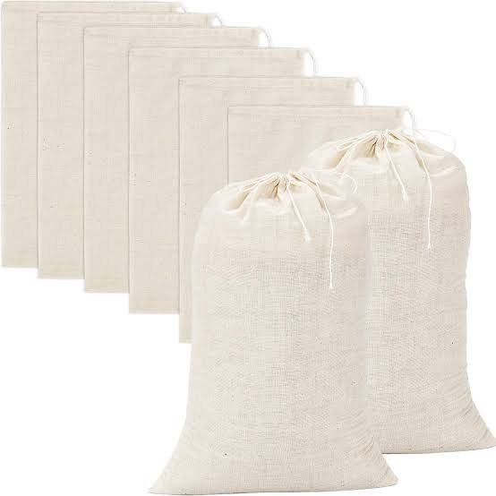 Rope Natural 100% cotton drawstring bag