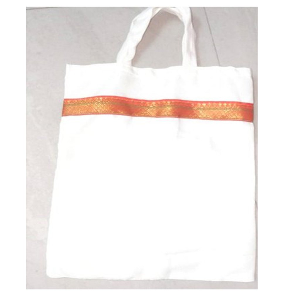 SN Ecobags White Designer Cotton Bags, Capacity: 15 Kg, Size/Dimension: H16xL14