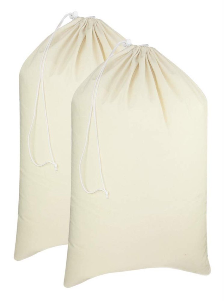 Off - White Plain Cotton Laundry Bag, Size: 38 X 38 cm, 45 X 42 cm