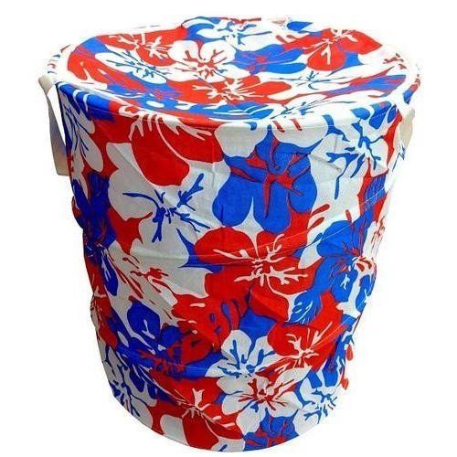 Check Cotton Laundry Bag Big, Size: 38 X 38 Cm