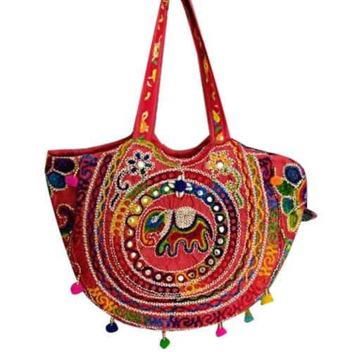 Ethnic Arts Casual Wear Cotton Embroidered Shoulder Bag