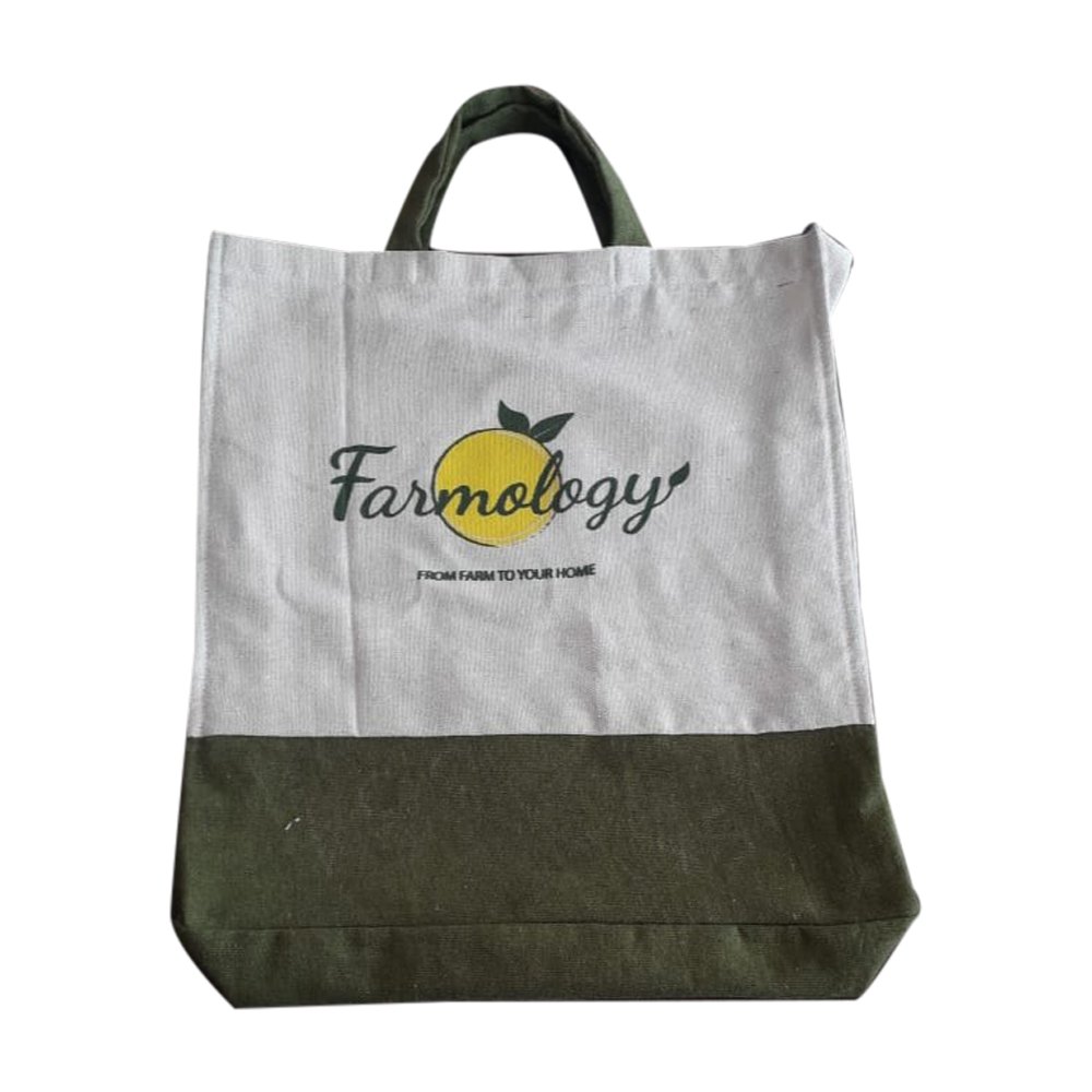 Loop Handle Organic Cotton Bag, Capacity: 10 Kg