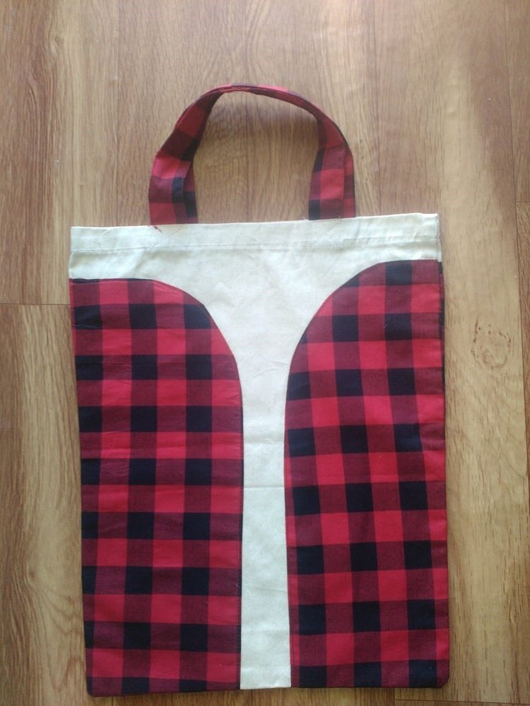 Sss Checked Fancy Twill Cotton Shopping Bag, Capacity: 4-5 Kgs