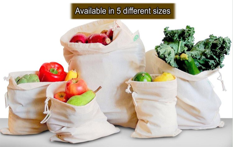 Ramesh Exports Nature Color 100% Organic Cotton Eco Friendly Sustainable Produce Fruits Bags, Capacity: 2-3 Kgs