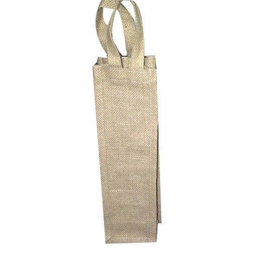 Plain Single Bottle Eco Friendly Wine Jute Bag