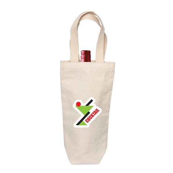 Natural Printed Cotton Bottle Bag, Size: 12 (h) X 7 (w) X 3.75 inches Bottom Gusset