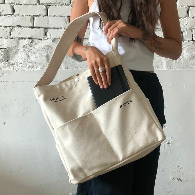 Natural Cotton Canvas Messanger Bag