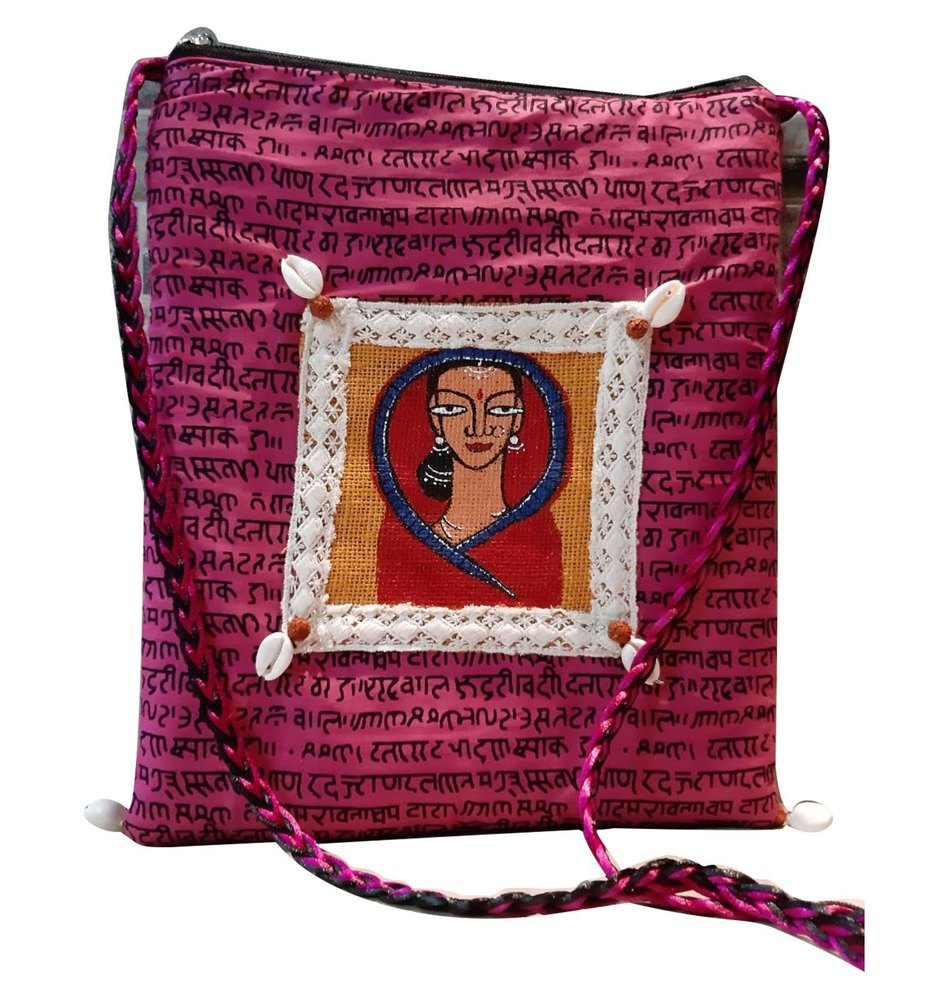 Adrish Creative Twisted Cotton Printed Side Bag, Capacity: 1.5kg, Size: 16x8inch