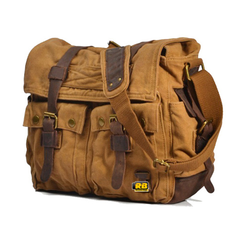 Brown 100% Cotton Sling Bag, For College