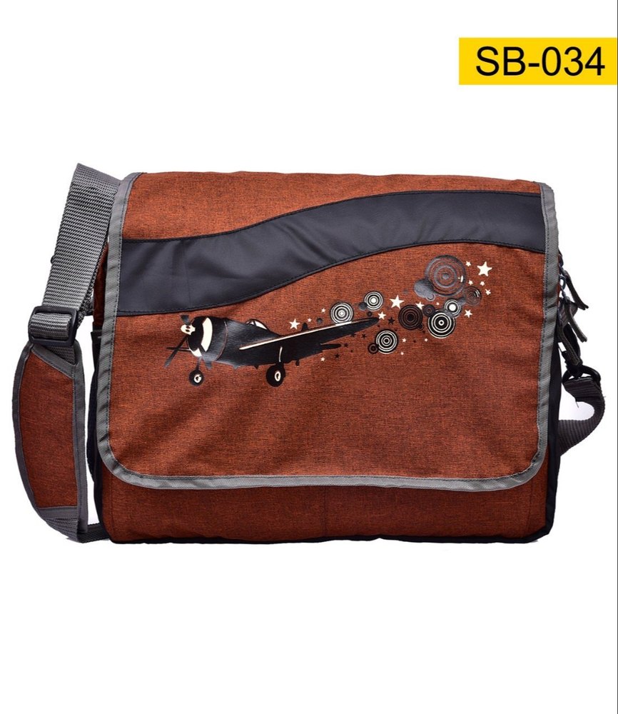 Brown Cotton Side Bag, For College, Size/Dimension: Medium