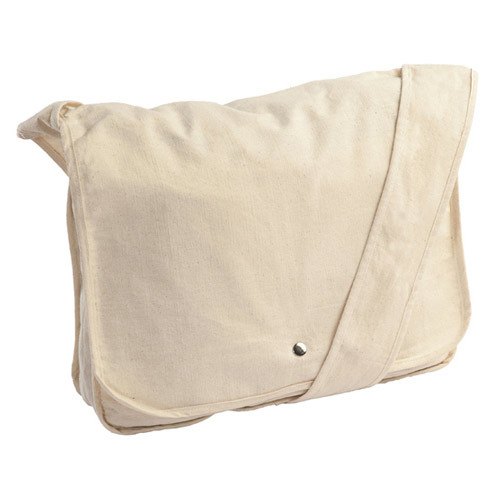 White Cotton Messenger Bag