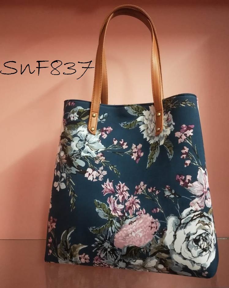 SNF Leatherette Multicolor Cotton & Rayon Fabric Tote Bag
