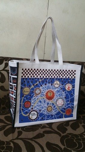 Printed Canvas Beach Bag