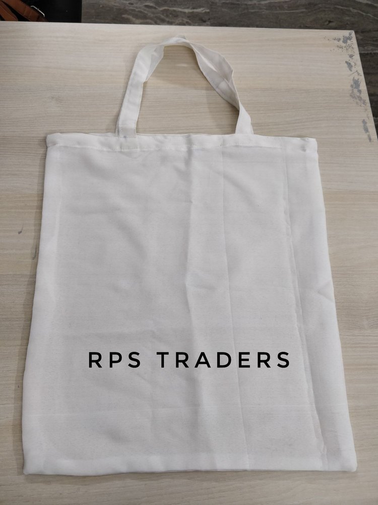 White Cotton Roto Fabric Bag, For Grocery, Size/Dimension: Customisable