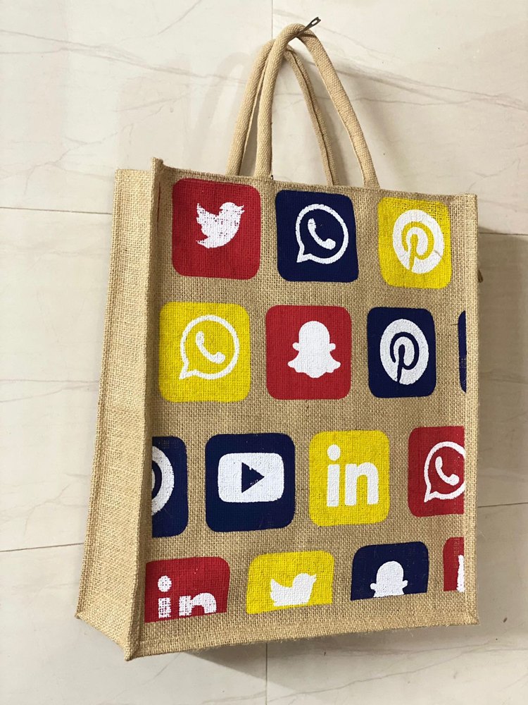 Natural Jute Fabric Bags, For Shopping, Capacity: 5, 8 kg