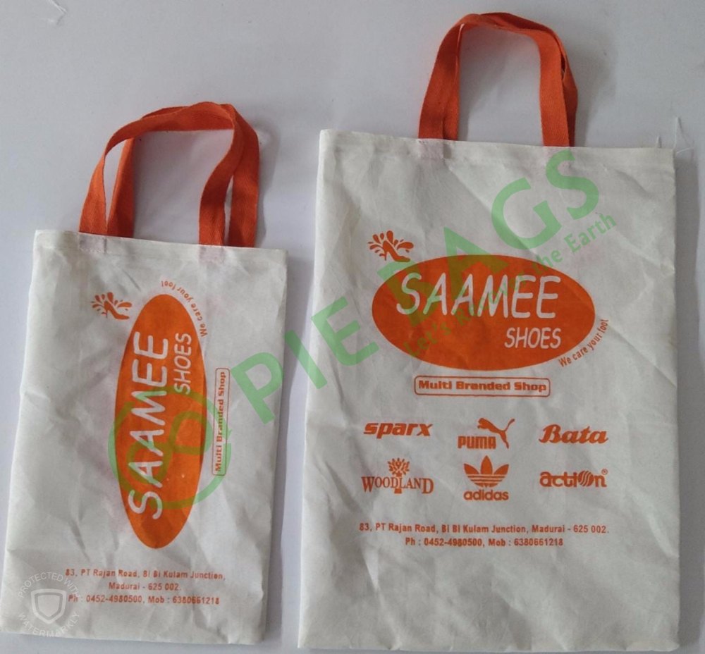 Handled White Roto Fabric bags, Capacity: 3 Kgs, Size/Dimension: 8x10